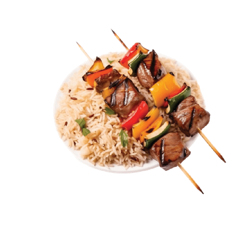 Brochette (Riz, Légumes)